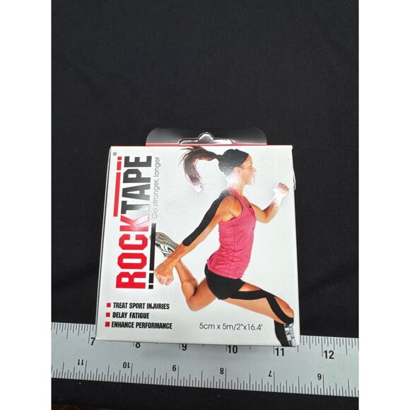 RockTape Kinesiology Tape 5cm x 5m Black Athletic Support For Pain Relief & Enha - Picture 3 of 8